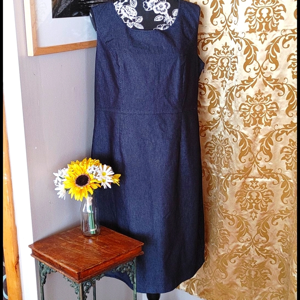 Merona Blue Denim Look Sheath Dress